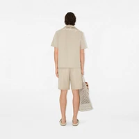 Relaxed Fit Knot Logo Cotton Poplin Shirt in Fossil - Men | Burberry® Official