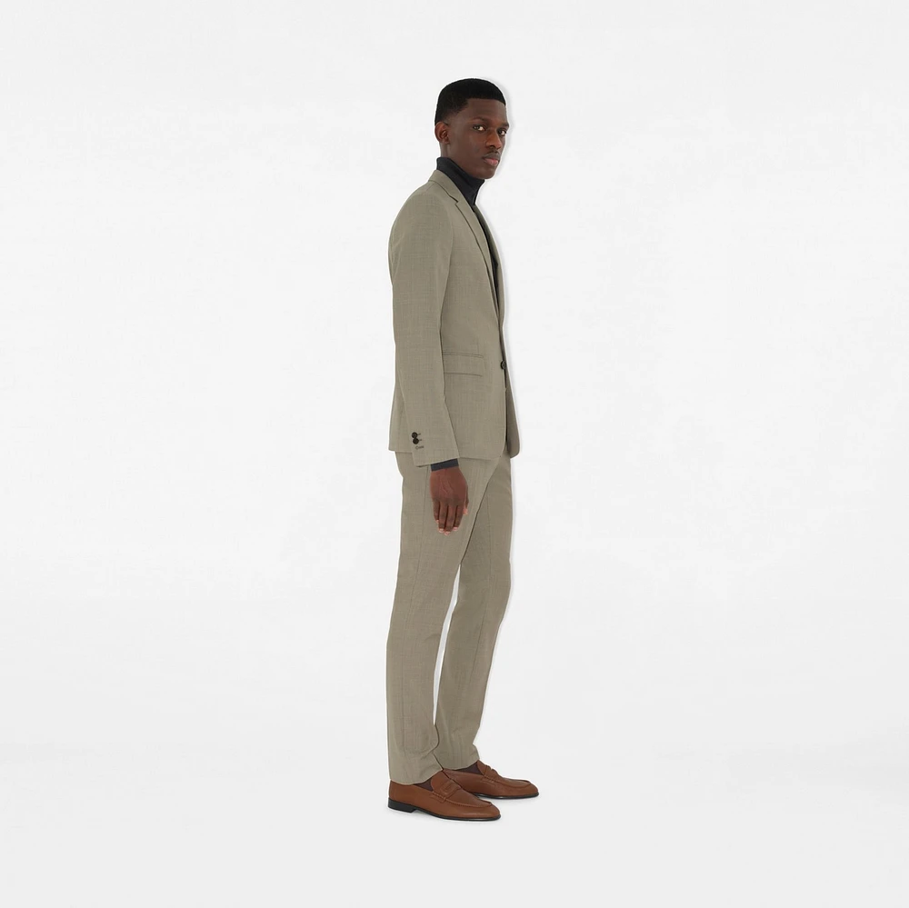 Wool Tailored Jacket in Olive drab green - Men | Burberry® Official