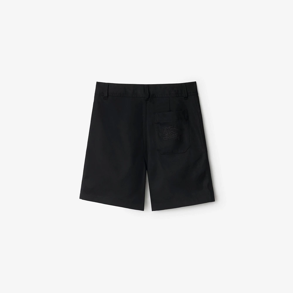 Cotton Blend Shorts in Black | Burberry® Official