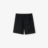 Cotton Blend Shorts in Black | Burberry® Official