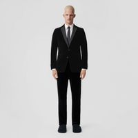 Cotton Velvet Tuxedo Trousers - Exclusive Capsule Collection Black Men | Burberry® Official