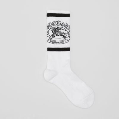 EKD Technical Stretch Cotton Jacquard Socks White/black | Burberry® Official