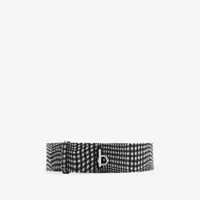 Wide Rocking Horse Belt in Black/white - Women | Burberry® Official