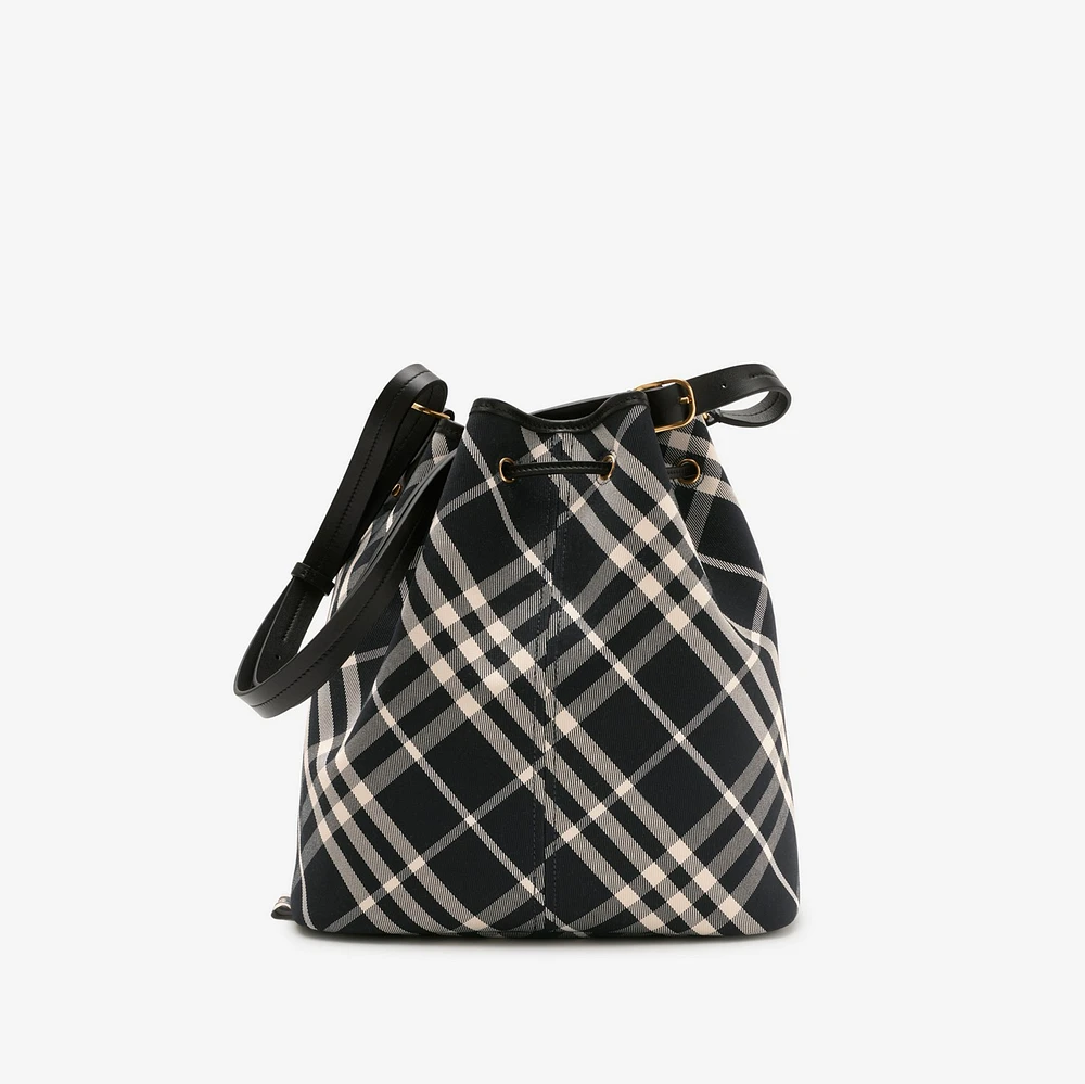 Medium Check Bucket Bag in Black/calico - Women | Burberry® Official