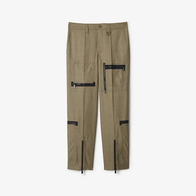 Check Wool Trousers in Loch/bliss - Men | Burberry® Official