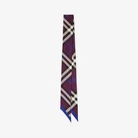 Skinny Check Silk Scarf in Pansy | Burberry® Official