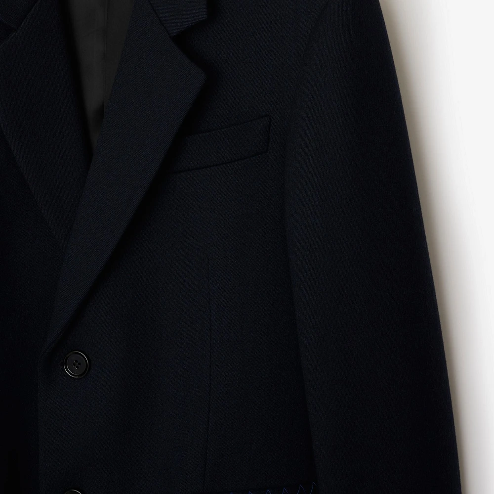 Wool Tailored Coat in Navy - Men | Burberry® Official