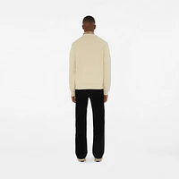 Check Label Cotton Sweatshirt in Nutmeg - Men | Burberry® Official