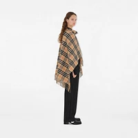 Check Wool Cashmere Cape in Sand | Burberry® Official