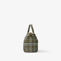 Medium Check Bowling Bag in Olive green - Women | Burberry® Official