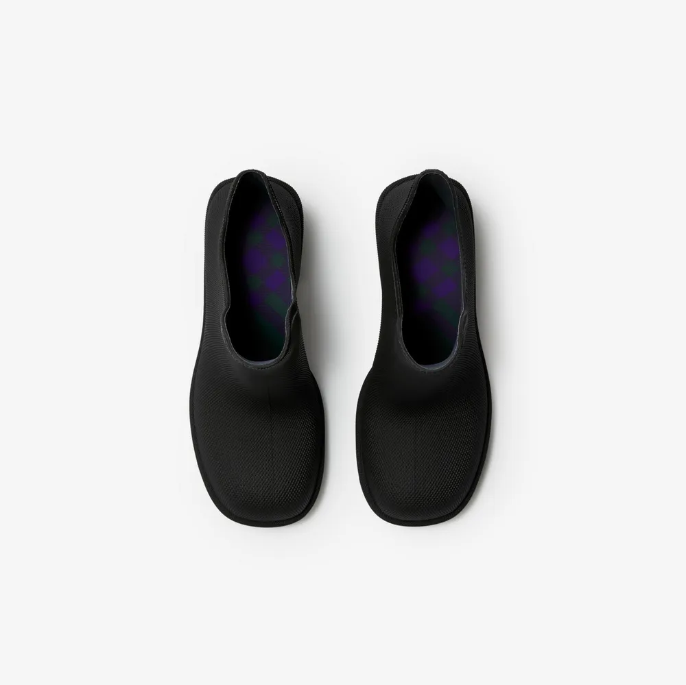 Rubber Marsh Heel Boots in Black - Women | Burberry® Official