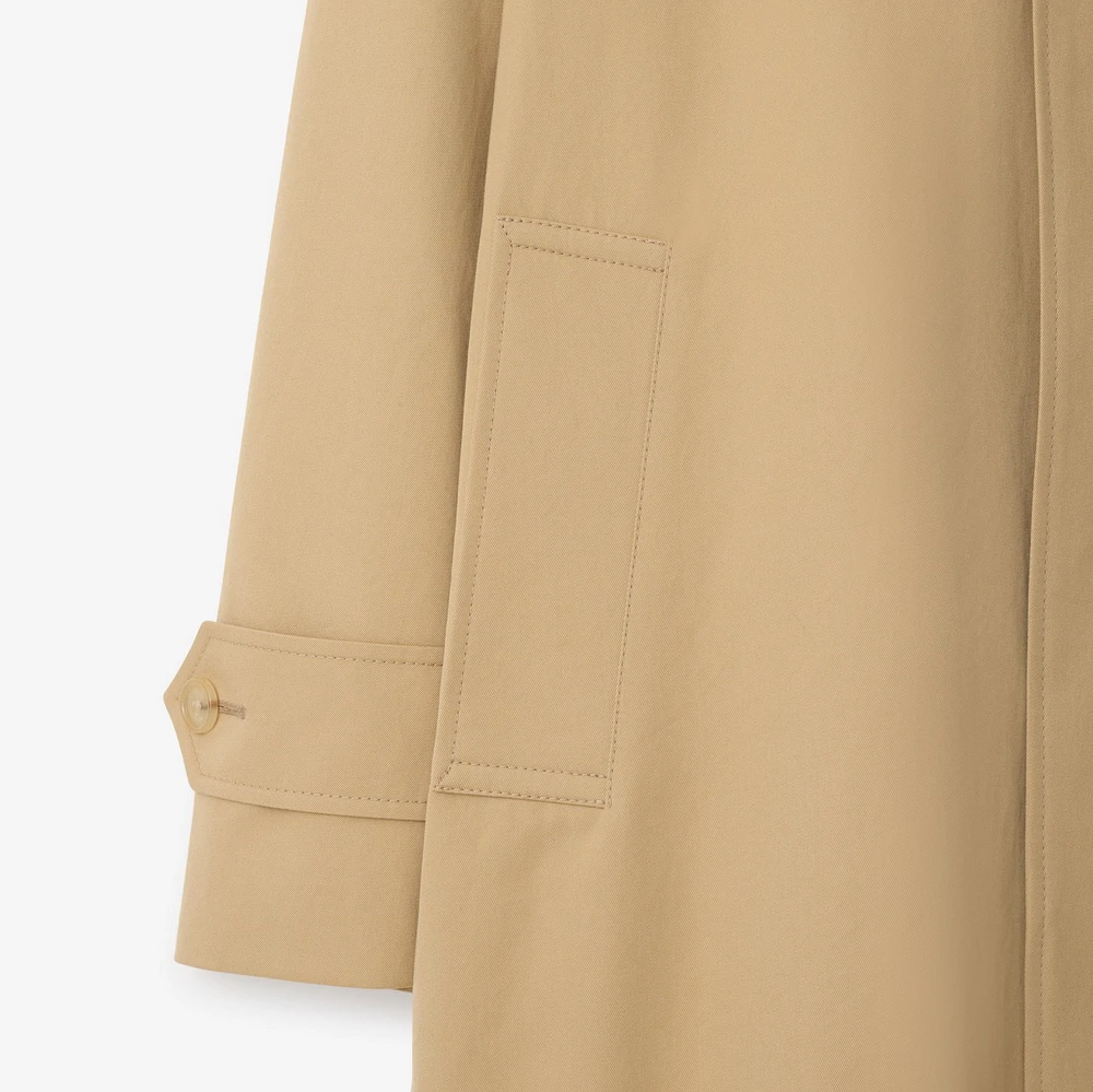 Long Gabardine Car Coat in Flax - Men, Cotton | Burberry® Official