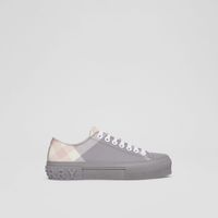 Check Cotton Sneakers Pale Grey - Women | Burberry® Official