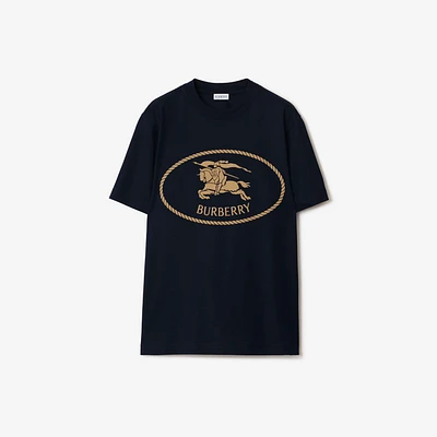 Knight Stamp Cotton T-shirt in Navy - Men | Burberry® Official