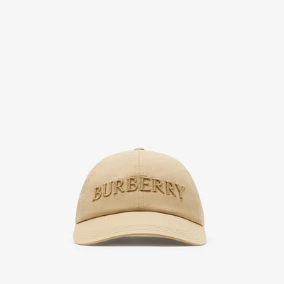 Logo Gabardine Baseball Cap in Flax - Men | Burberry® Official