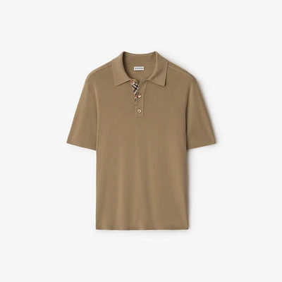Wool Polo Shirt in Flax beige - Men | Burberry® Official
