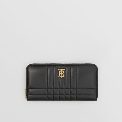 Quilted Leather Lola Ziparound Wallet in Black/light Gold - Women | Burberry® Official