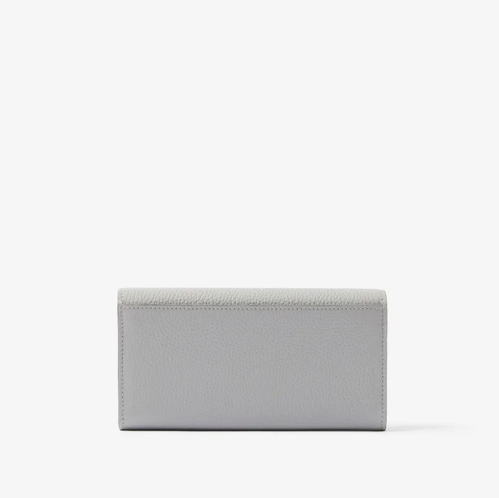 Grainy Leather TB Folding Wallet in Dusky Pink - Women