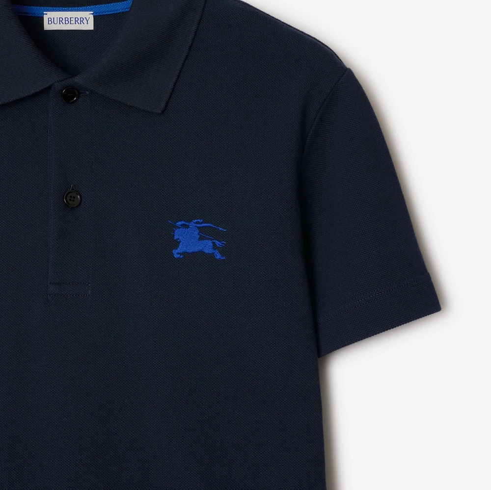 Cotton Polo Shirt in Navy - Men | Burberry® Official