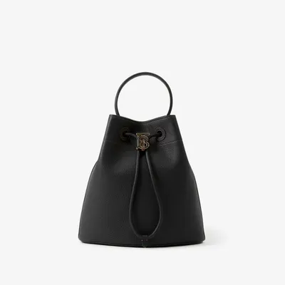 Small TB Bucket Bag in Black - Women, Leather | Burberry® Official