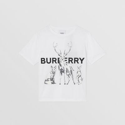 Animal Kingdom Print Cotton T-shirt White | Burberry® Official