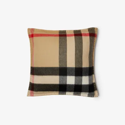 Check Cashmere Cushion in Archive beige | Burberry® Official