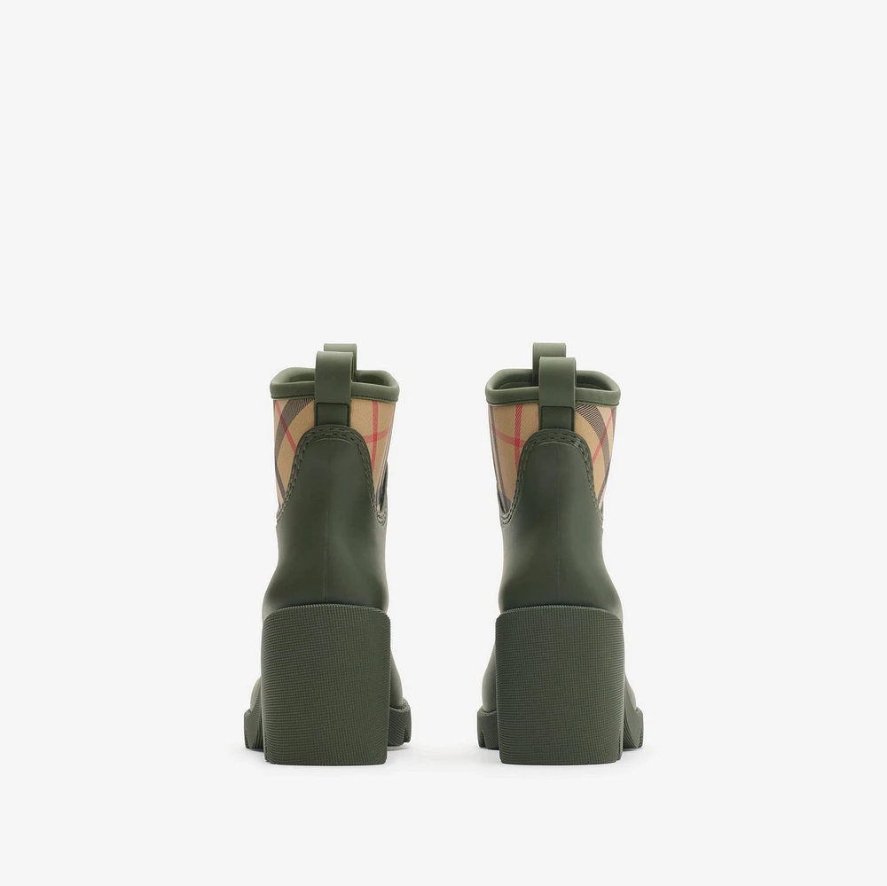 Rubber Marsh Stamp Heeled Low Boots​ in Loch - Women | Burberry® Official