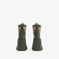 Rubber Marsh Stamp Heeled Low Boots​ in Loch - Women | Burberry® Official