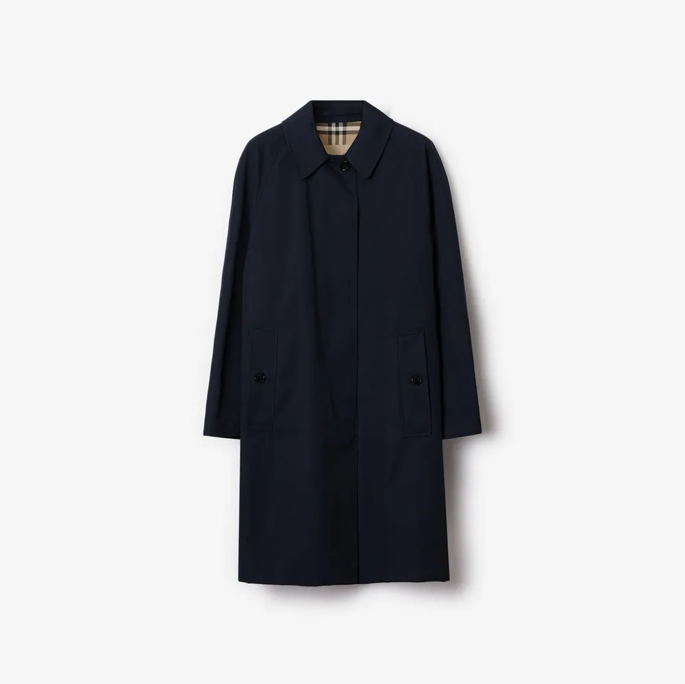 Mid-length Camden Heritage Car Coat in Coal blue - Women, Cotton Gabardine | Burberry® Official