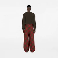 Check Wool Tailored Trousers in Loch - Men | Burberry® Official