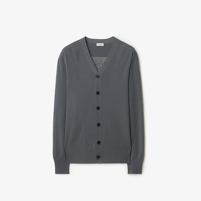 B Crest Wool Cardigan in Magnet - Men | Burberry® Official