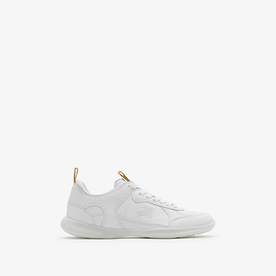 Leather Matrix Sneakers in Optic white - Women | Burberry® Official