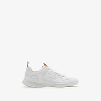 Leather Matrix Sneakers in Optic white - Women | Burberry® Official