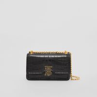 Embossed Leather Mini TB Bag in Black - Women | Burberry® Official