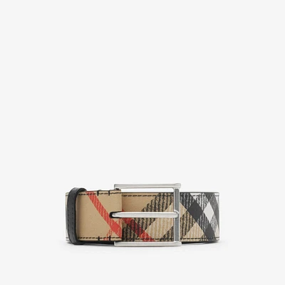 Check Belt in Sand - Men | Burberry® Official
