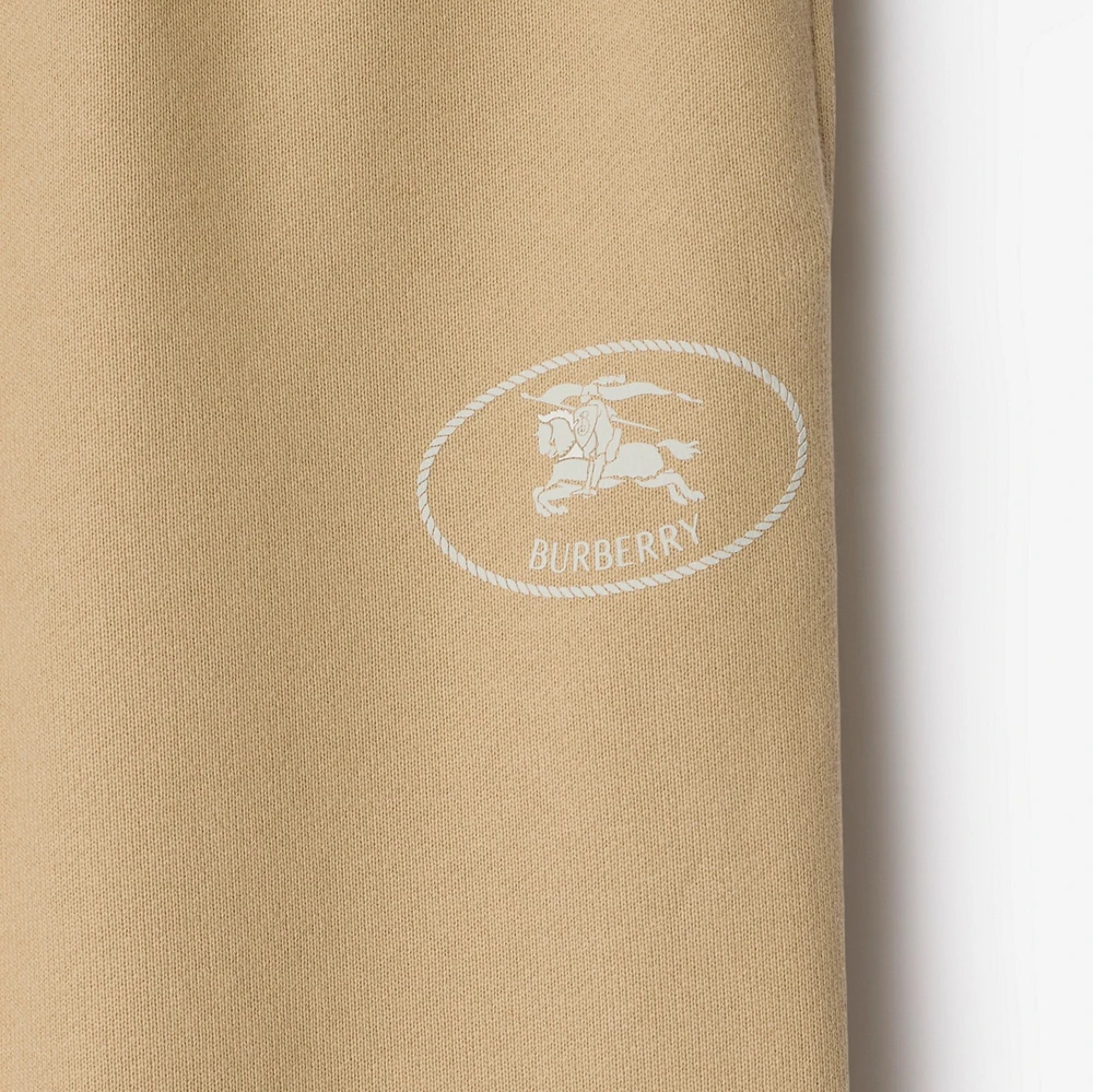 Knight Stamp Cotton Jogging Pants in Flax - Men | Burberry® Official