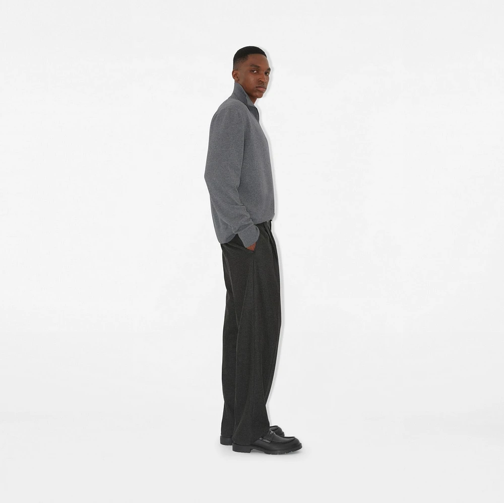 Cashmere Blend Half-zip Sweater in Grey - Men | Burberry® Official