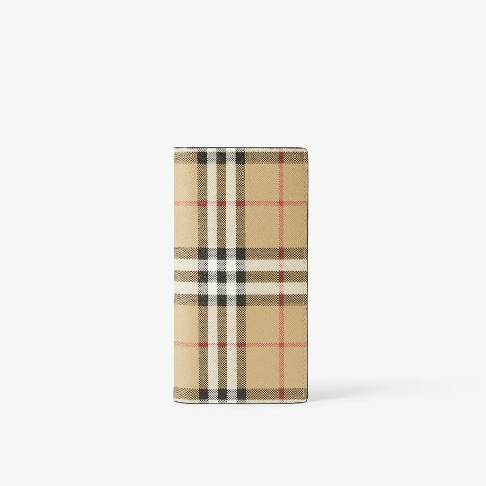 Check Slim Bifold Wallet in Archive Beige - Men | Burberry® Official