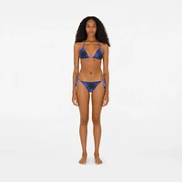 Check Bikini Briefs in Bright navy - Women, Cotton, Technical | Burberry® Official