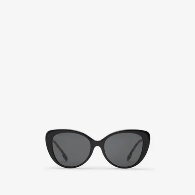 Check Oversized Sunglasses in Black - Women | Burberry® Official