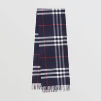 The Classic Check Cashmere Scarf in Navy | Burberry® Official