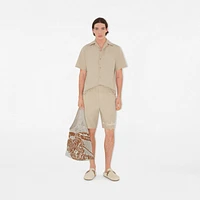 Knot Logo Cotton Shorts in Fossil - Men | Burberry® Official