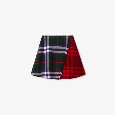 Check Wool Kilt in Vine deep royal | Burberry® Official