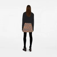 Check Wool Blend Mini Kilt in Linden - Women, Technical | Burberry® Official