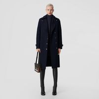 Wool Cashmere Tailored Coat Dark Charcoal Blue - Women | Burberry® Official