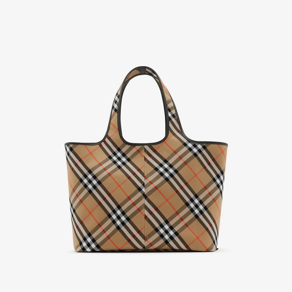 Medium Check Tote in Sand - Women | Burberry® Official