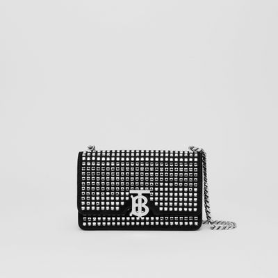 Crystal-embellished Leather Mini TB Bag in Black - Women | Burberry® Official