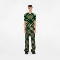 Check Wool Blend Polo Shirt in Daffodil - Men | Burberry® Official