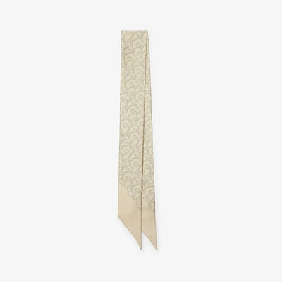 Skinny B Charm Silk Scarf in Nutmeg | Burberry® Official