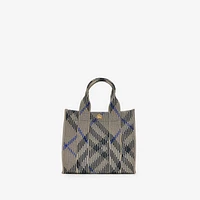 Mini Check Knitted Tote in Lichen - Women | Burberry® Official